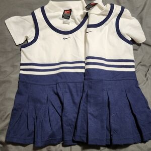NWOT Nike White and Navy Girls' Pleated Tennis Dress - Twin Pack